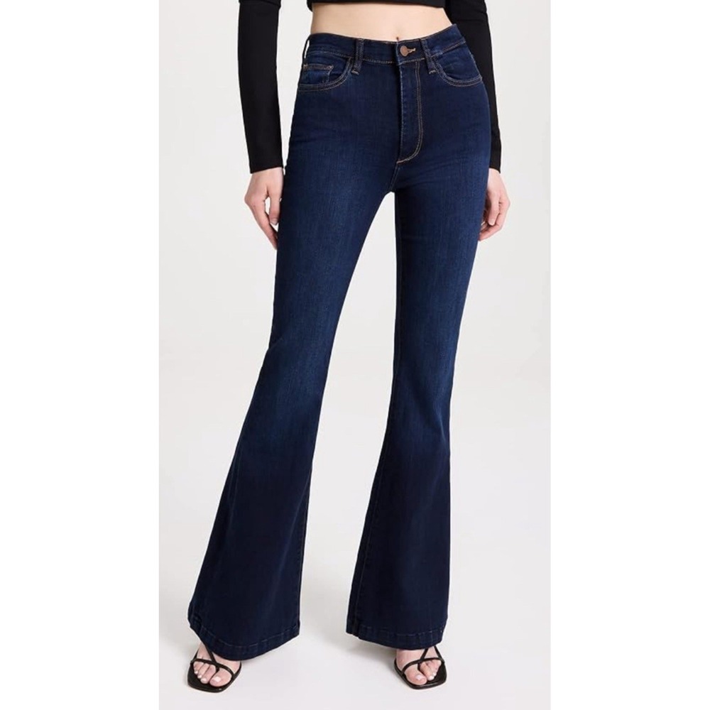 DL1961 Women's Jeans Rachel Flare Ultra Hi Rise Instasculpt Flare Dark Wash 31